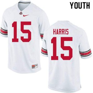 NCAA Ohio State Buckeyes Youth #15 Jaylen Harris White Nike Football College Jersey WII6545RG